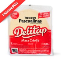 Cantidad por paquete: 2 unidades – 600 gr. Tamaño discos: 34 cm. Masa: criolla