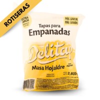 Cantidad por paquete: 5 docenas.Tamaño discos: 13.5 cm. Masa hojaldre